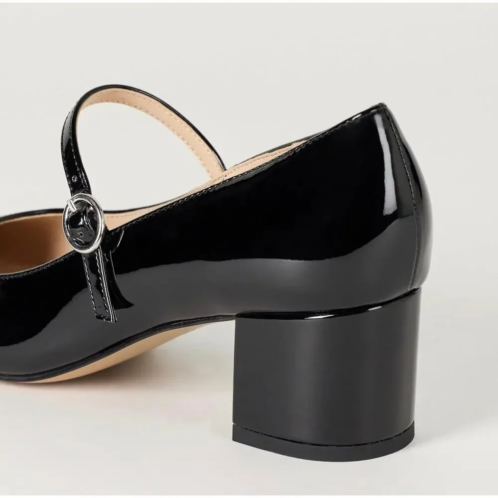 The Drop Women's Black Heeled Mary Janes